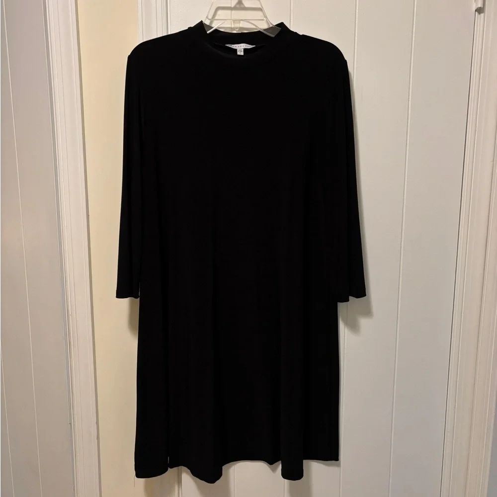 EUC Annalee + Hope Black Mockneck Skater Tent Mini Midi Dress | Women’s Large - Picture 3 of 11